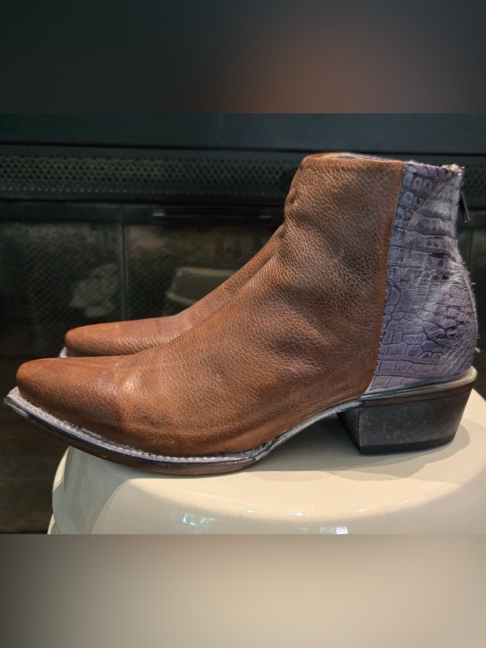 Freebird by Steven OG Rule Cognac and purple croc size 9 - Picture 8 of 9